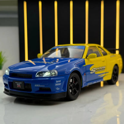 Nissan GT-R Skyline  Die-Cast Metal Collectible Car with Opening Doors and Bonnet