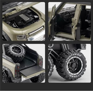 LAND ROVER DEFENDER GUARD 6X6 1:24 Die-Cast Metal Collectible Car with Opening Doors and Bonnet