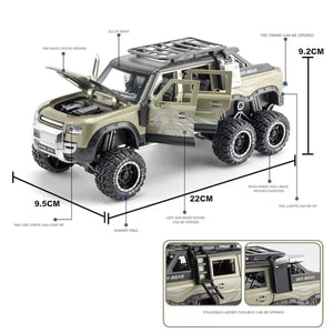 LAND ROVER DEFENDER GUARD 6X6 1:24 Die-Cast Metal Collectible Car with Opening Doors and Bonnet