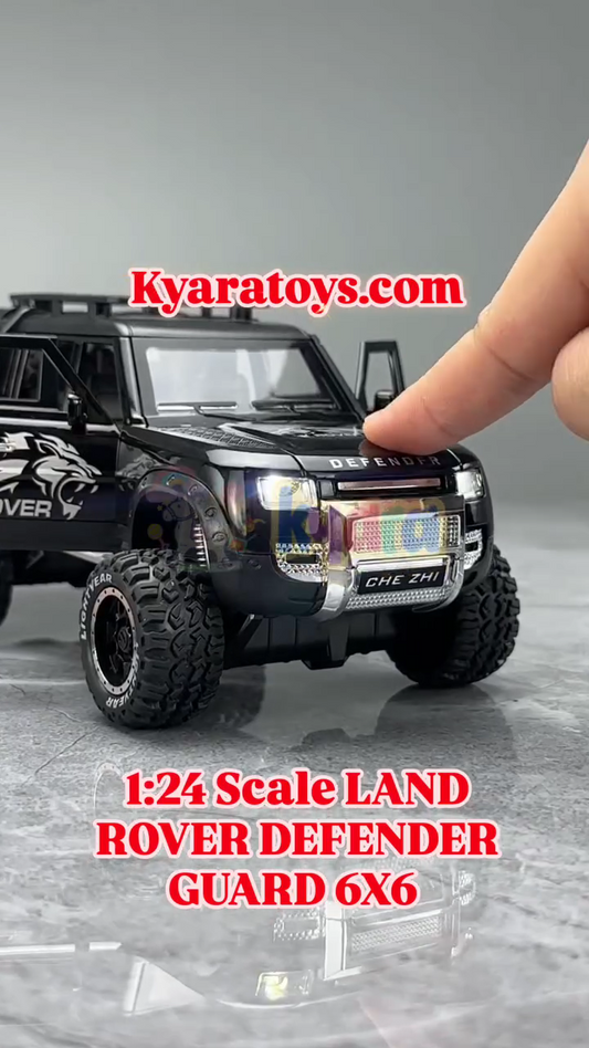 LAND ROVER DEFENDER GUARD 6X6 1:24 Die-Cast Metal Collectible Car with Opening Doors and Bonnet