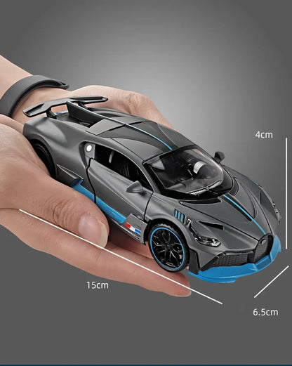 1:32 Scale Bugatti Divo Style Die-Cast Toy Car – Blue with Light & Sound