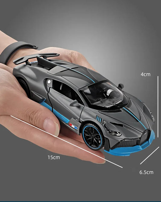 1:32 Scale Bugatti Divo Style Die-Cast Toy Car – Blue with Light & Sound