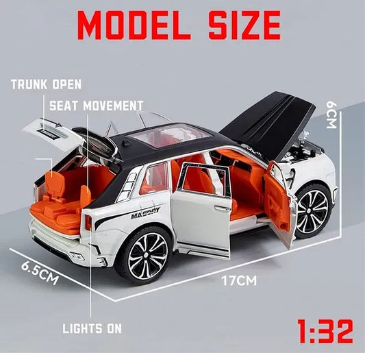 Rolls Royce Cullinan Masonry  1:32 Die-Cast Metal Collectible Car with Opening Doors and Bonnet