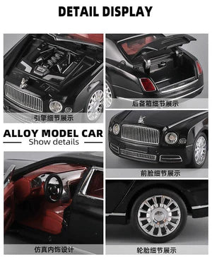 BENTLEY MULSANNE 1:24 Die-Cast Metal Collectible Car with Opening Doors and Bonnet