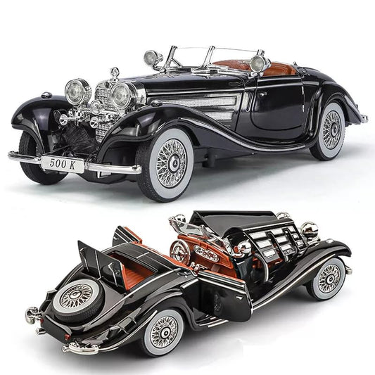 VINTAGE 1936 MERCEDES-BENZ 1:24 Die-Cast Metal Collectible Car with Opening Doors and Bonnet