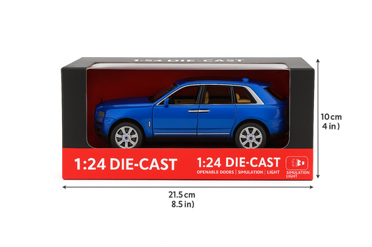 1:24 Scale Die-Cast Rolls-Royce Cullinan SUV Model Car Toy.