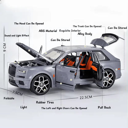 Rolls Royce Cullinan 1:24 Die-Cast Metal Collectible Car with Opening Doors and Bonnet