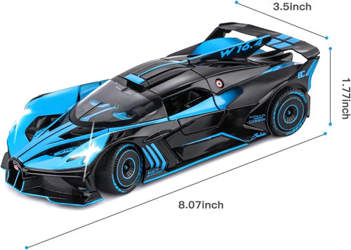 BUGATTI BOLIDE 1:24 Die-Cast Metal Collectible Car with Opening Doors and Bonnet