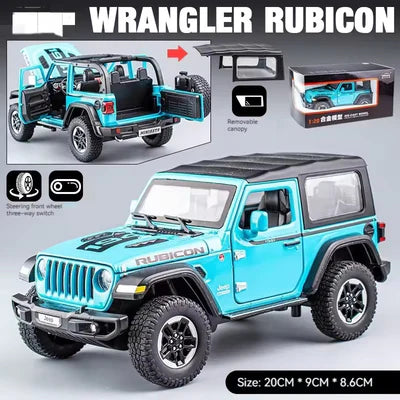 JEEP WRANGLER RUBICON 1941 1:24 Die-Cast Metal Collectible Car with Opening Doors and Bonnet