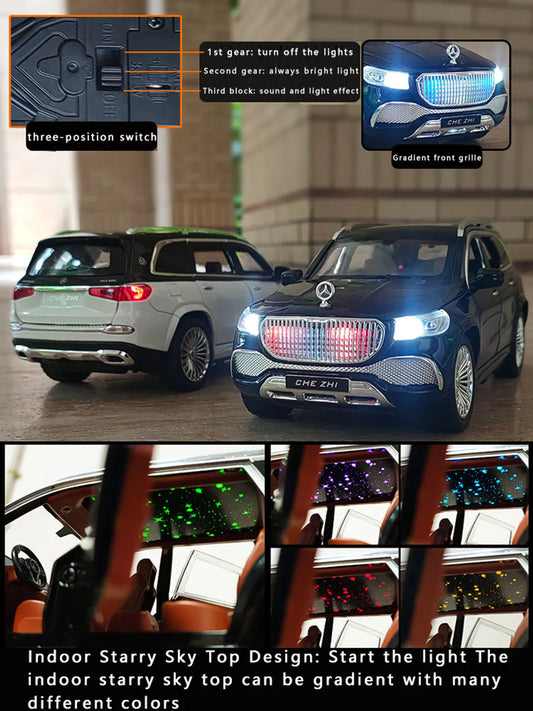 Mercedes Benz Maybach Gls 1:24 Die-Cast Metal Collectible Car with Opening Doors and Bonnet