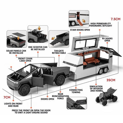 Tesla Cyber Truck Metal Die-Cast Metal Collectible Car with Opening Doors and Bonnet