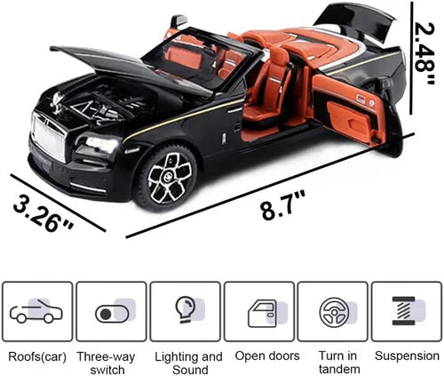 ROLLS-ROYCE CONVERTIBLE SUPER SPORTS 1:24 Die-Cast Metal Collectible Car with Opening Doors and Bonnet