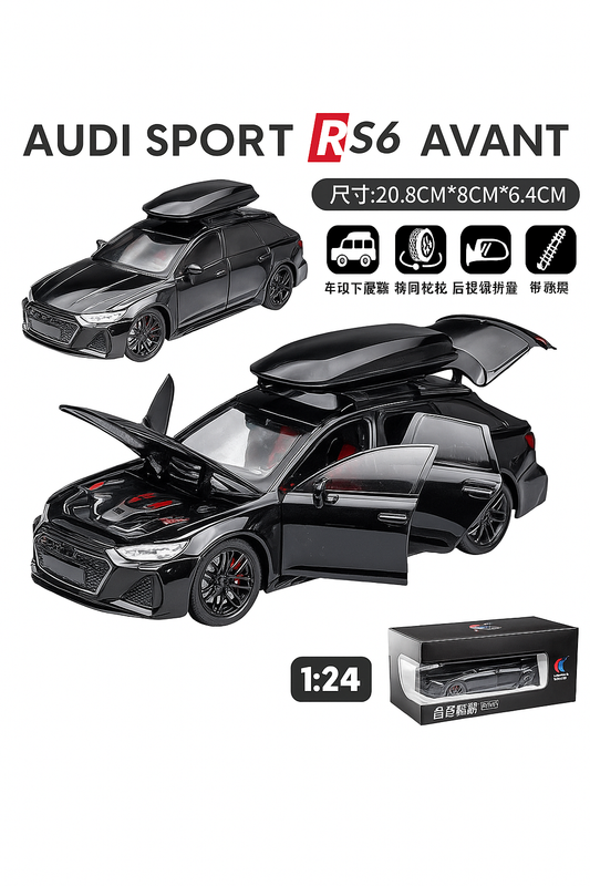 1:24 Die-cast Metal Toy Car with Pull Back Action – RS6 Avant