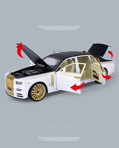 ROLLS ROYCE PHANTOM - LUX GOLD 1:24 Die-Cast Metal Collectible Car with Opening Doors and Bonnet