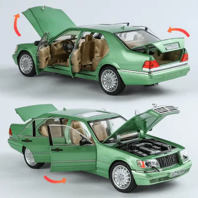 Mercedes Benz W140 Size 1:24 Die-Cast Metal Collectible Car with Opening Doors and Bonnet