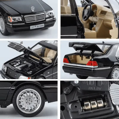 Mercedes Benz W140 Size 1:24 Die-Cast Metal Collectible Car with Opening Doors and Bonnet