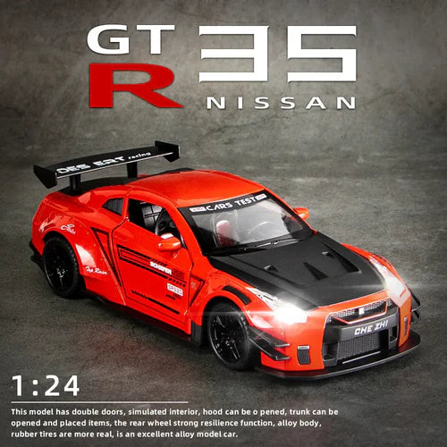 NISSAN GTR SUPER SPORT 1:24 Die-Cast Metal Collectible Car with Opening Doors and Bonnet