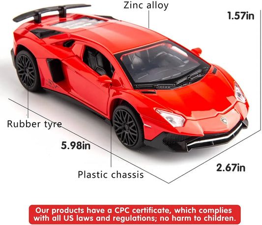 Lamborghini Aventador Sv  1:32 Die-Cast Metal Collectible Car with Opening Doors and Bonnet