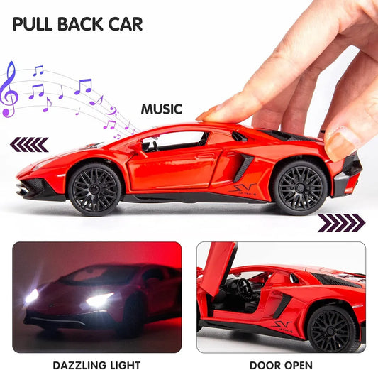Lamborghini Aventador Sv  1:32 Die-Cast Metal Collectible Car with Opening Doors and Bonnet