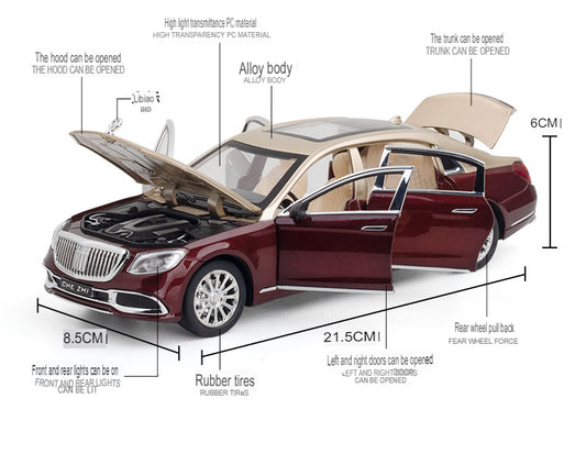 Mercedes Maybach  1:24 Die-Cast Metal Collectible Car with Opening Doors and Bonnet
