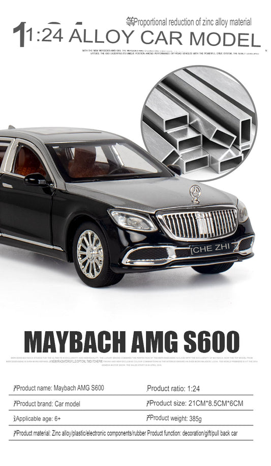 Mercedes Maybach  1:24 Die-Cast Metal Collectible Car with Opening Doors and Bonnet