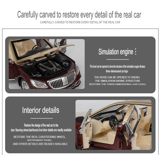 Mercedes Maybach  1:24 Die-Cast Metal Collectible Car with Opening Doors and Bonnet