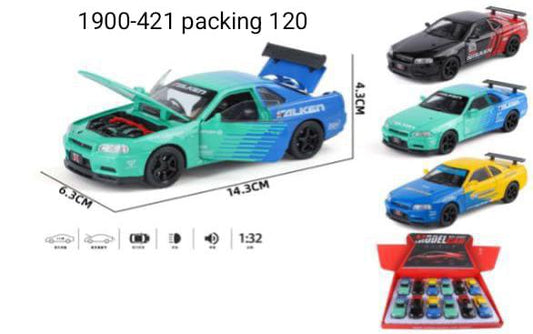 Nissan GTR Skyline  Die-Cast Metal Collectible Car with Opening Doors and Bonnet