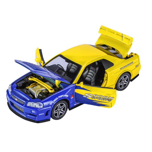 Nissan GTR Skyline  Die-Cast Metal Collectible Car with Opening Doors and Bonnet