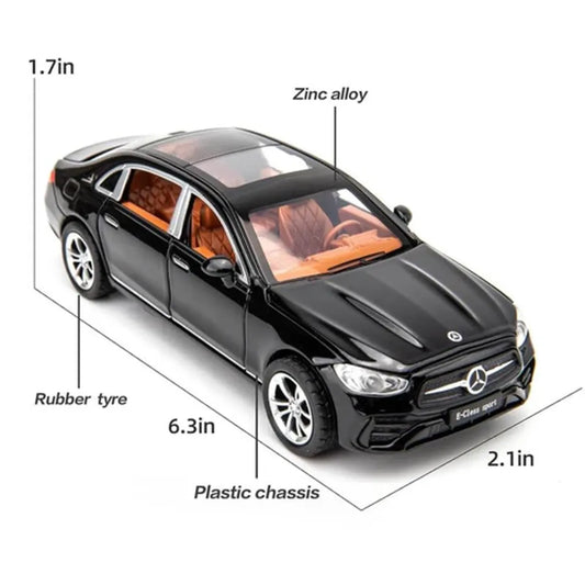 MERCEDES-BENZ E300L 1:32 Die-Cast Metal Collectible Car with Opening Doors and Bonnet