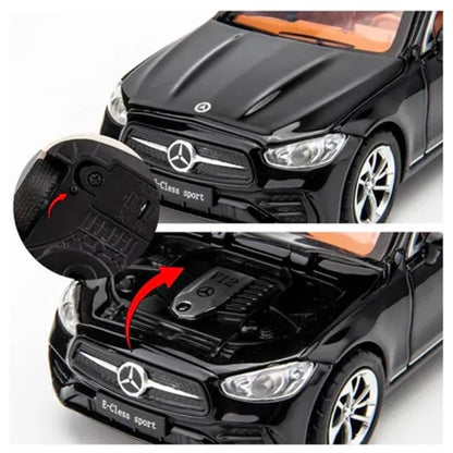 MERCEDES-BENZ E300L 1:32 Die-Cast Metal Collectible Car with Opening Doors and Bonnet