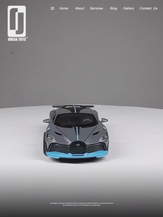 1:32 Scale Bugatti Divo Style Die-Cast Toy Car – Blue with Light & Sound
