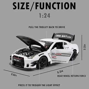 NISSAN GTR SUPER SPORT 1:24 Die-Cast Metal Collectible Car with Opening Doors and Bonnet