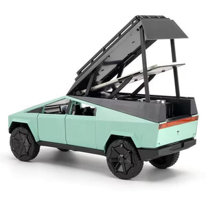 TESLA CYBERTRUCK CAMPING VEHICLE 1:24 Die-Cast Metal Collectible Car with Opening Doors and Bonnet