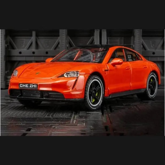 Porsche Taycan 1:32 Die-Cast Metal Collectible Car with Opening Doors and Bonnet