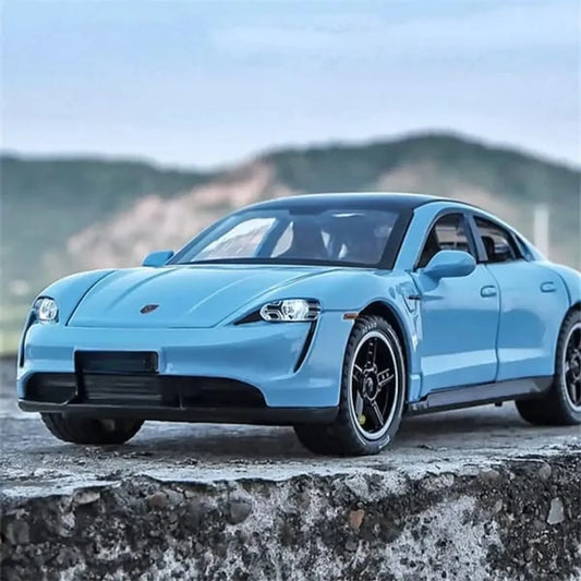 Porsche Taycan 1:32 Die-Cast Metal Collectible Car with Opening Doors and Bonnet