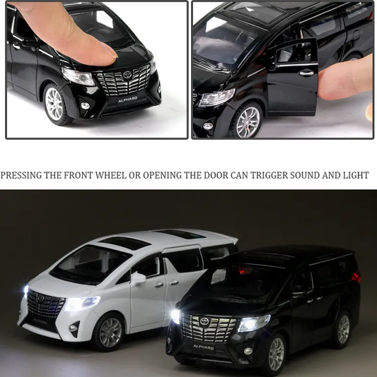 Toyata Alphard  1:32 Die-Cast Metal Collectible Car with Opening Doors and Bonnet