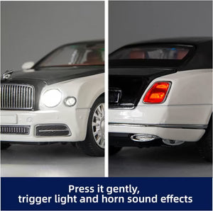 BENTLEY MULSANNE 1:24 Die-Cast Metal Collectible Car with Opening Doors and Bonnet