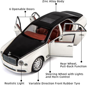 BENTLEY MULSANNE 1:24 Die-Cast Metal Collectible Car with Opening Doors and Bonnet