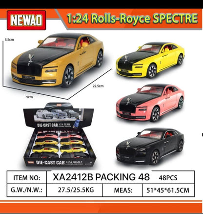Rolls Royce Spectre 1:24 Die-Cast Metal Collectible Car with Opening Doors and Bonnet