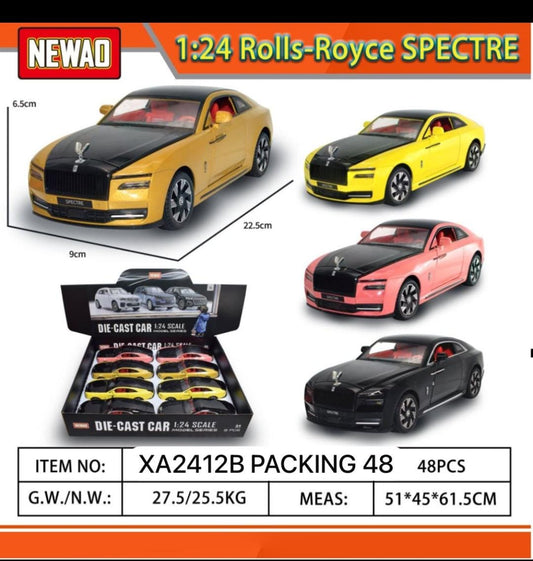 Rolls Royce Spectre 1:24 Die-Cast Metal Collectible Car with Opening Doors and Bonnet