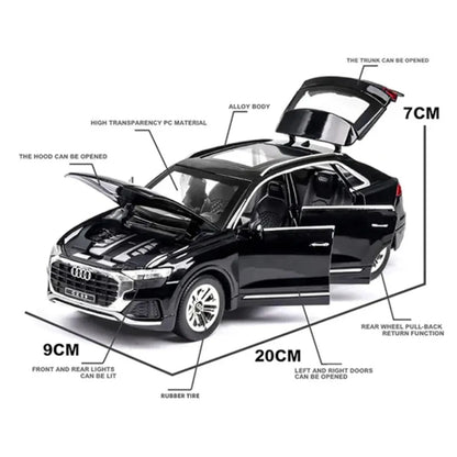 AUDI Q8 1:24 Die-Cast Metal Collectible Car with Opening Doors and Bonnet