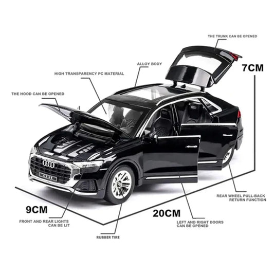 AUDI Q8 1:24 Die-Cast Metal Collectible Car with Opening Doors and Bonnet